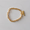 Gold U Cable Bracelet with Fob Clasp